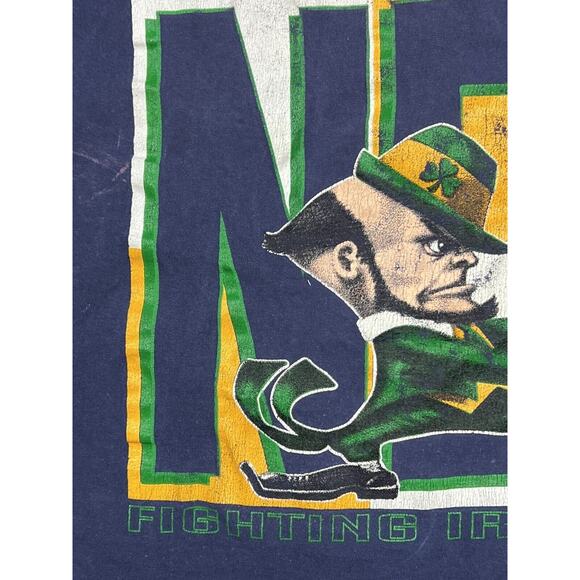 VTG 90's Team Edition Notre Dame Fighting Irish NCAA T-Shirt Men's XL Distressed - Picture 7 of 13
